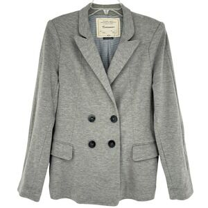 Cartonnier Anthropologie Gray Knit Double Breasted Blazer Jacket Large